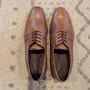 ECCO Men's Tan Leather Derby Dress Shoes